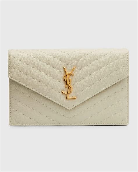 ysl metallic envelope flap chain wallet|ysl uptown wallet on chain.